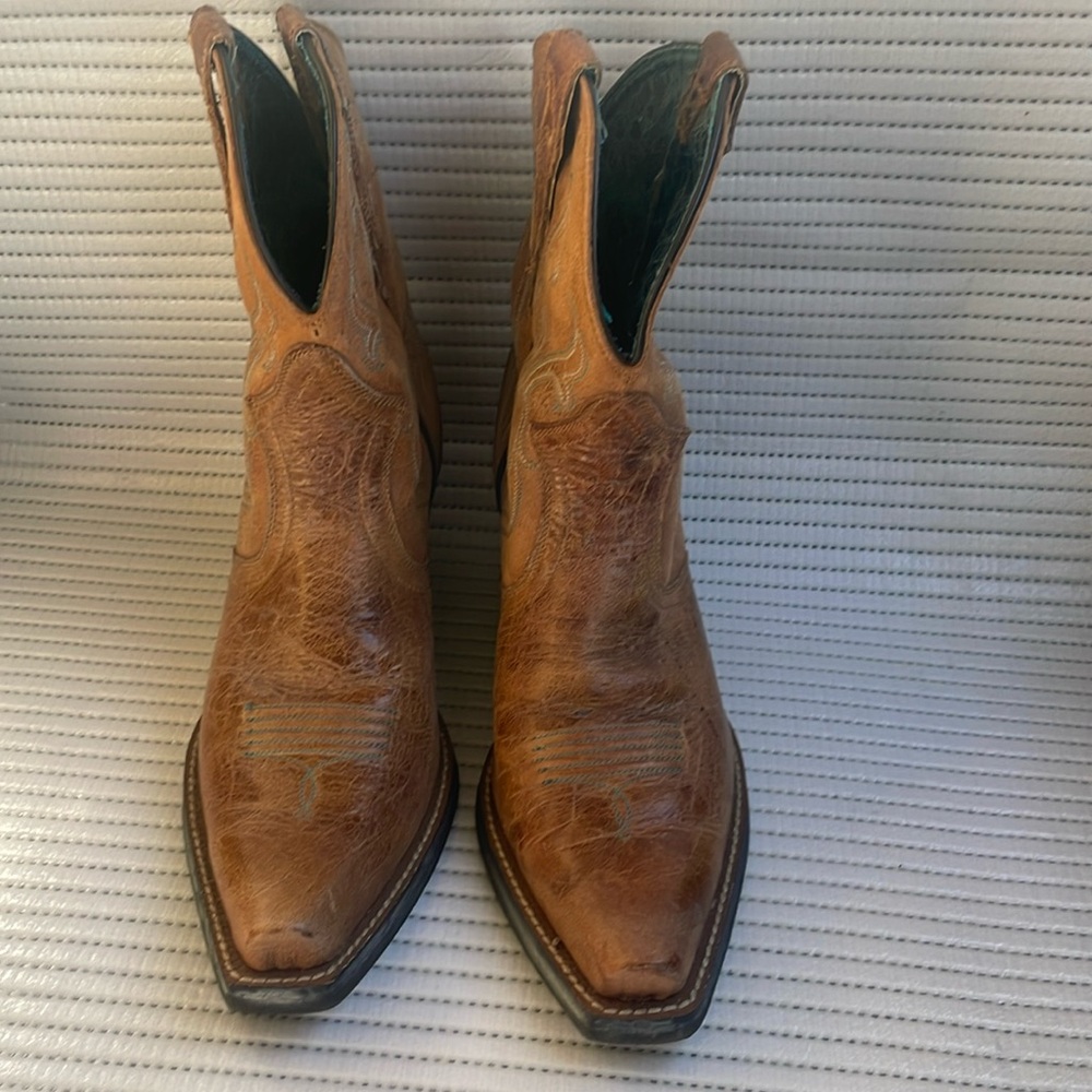 Ariat Brown Leather Western Ankle Boots